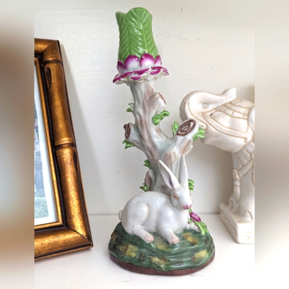Stafford-shire style bunny candelabra